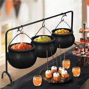 Halloween Decor - Halloween Party Decorations - Set of 3 Witches Cauldron Servin